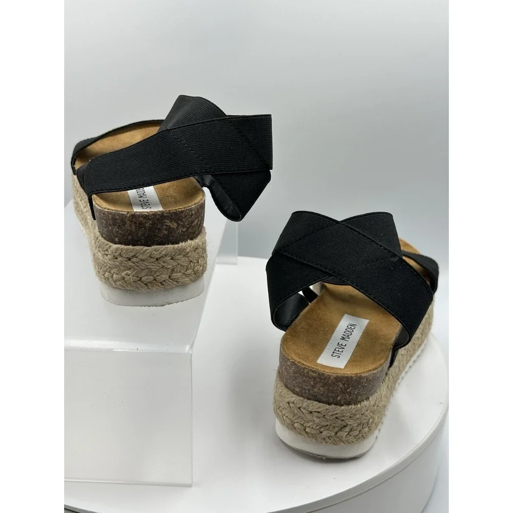 Steve Madden Jaklin Platform Espadrille‎ Sandals Women's Sz 7M Costal Comfy